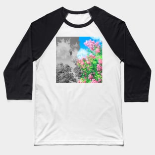 Butterfly in Cherry Blossom Anime Garden Baseball T-Shirt